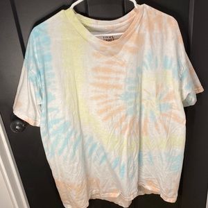 blue,white,yellow and orange tie dye